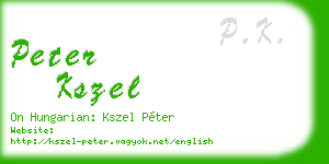 peter kszel business card