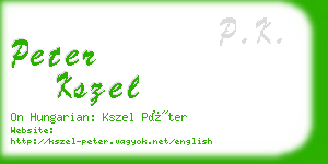 peter kszel business card